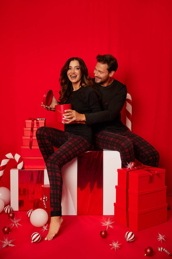 Ordesa Pijama de damă cu mânecă lungă, pantaloni lungi Italian Fashion - negru/print