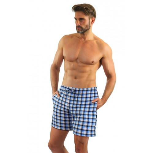 Pantaloni scurti de pijama Milo 2 Sesto Senso, carouri 15, albastru