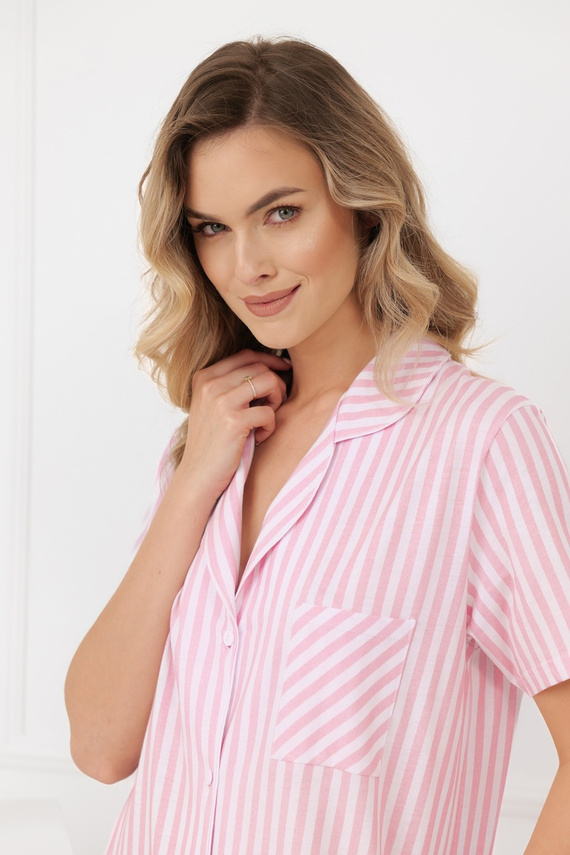 Cămașă de noapte damă Genna Italian Fashion 100% bumbac dungi