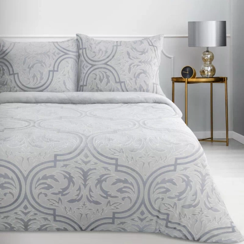 Lenjerie de pat din velur Flano 5, ornamente Euro perdele, gri