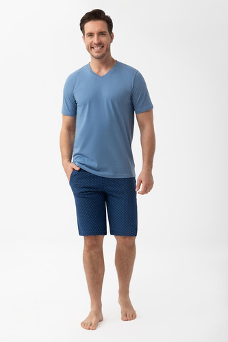 Pijama bărbătească Luna 1602 din bumbac cu tricou V și pantaloni scurți
