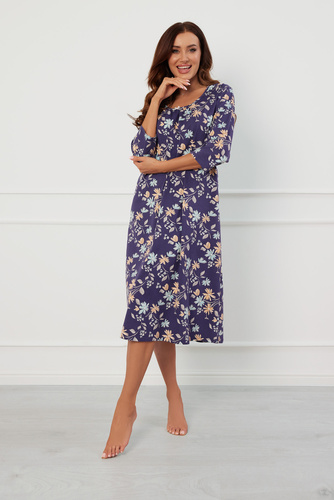 Pulia cămașă de noapte, mânecă 3/4 Modă italiană - print