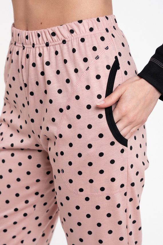 Bonilla Pijama pentru femei cu mânecă lungă, pantaloni lungi Italian Fashion negru/print