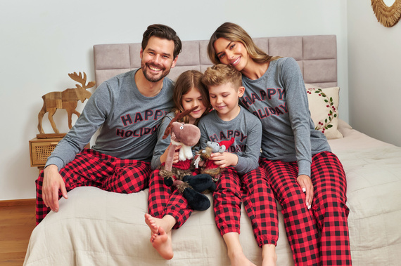 7345 Gri închis Doctor Nap pijamale copii - 100% bumbac