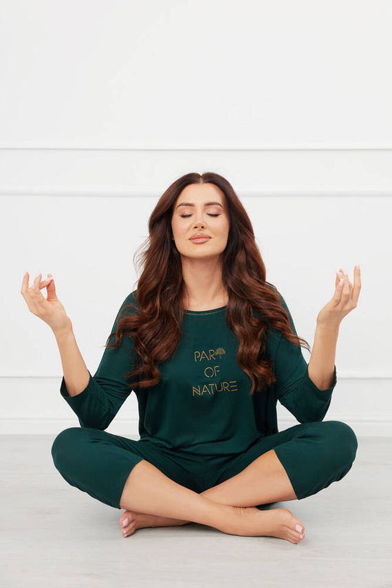 Natura Ladies 3/4 pijamale Italian Fashion - verde 