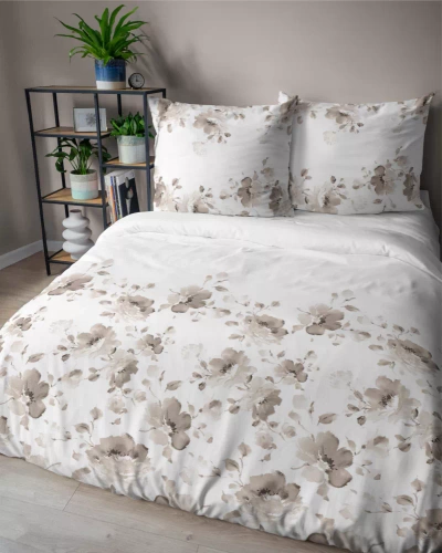 5325 B Flori de pat din satin Detexpol bej