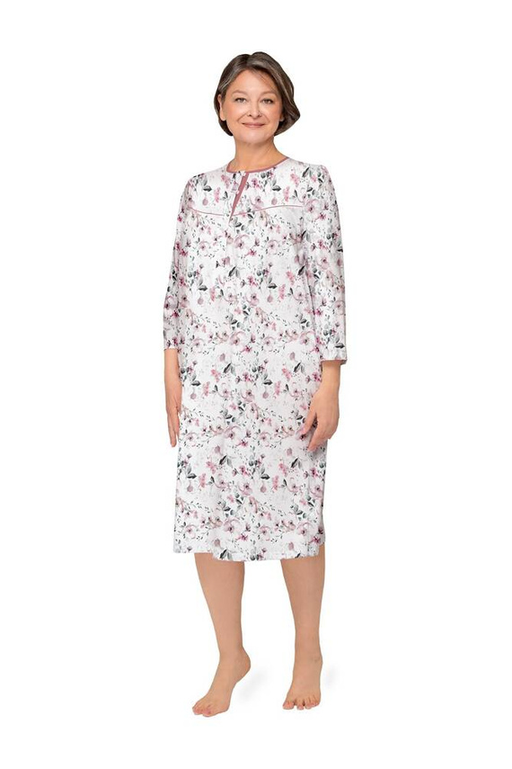 204 Cămașă de noapte cu fermoar Bogna II Martel - alb-roz 24