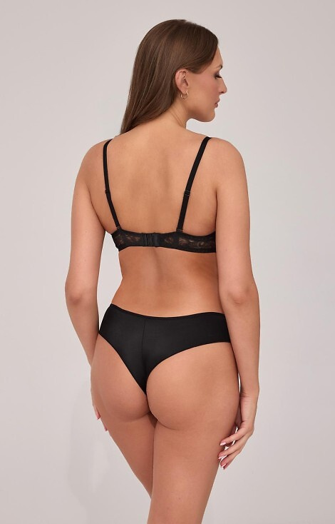 Sutien push-up 2211 Ava negru cu microfibră și dantelă