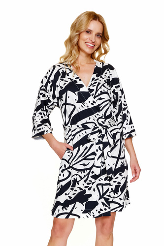 7311 Halat de baie de damă Doctor Nap La Palma – viscoză, imprimeu la modă