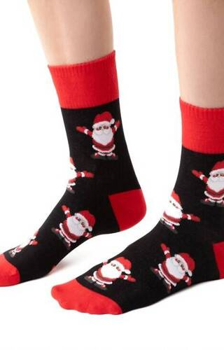 ART.136 Sosete de Craciun dama Steven - 110 negri