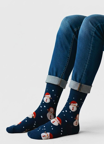 Art.136 Ciorapi barbati de Craciun Steven bleumarin 164 – Modele de Craciun, bumbac