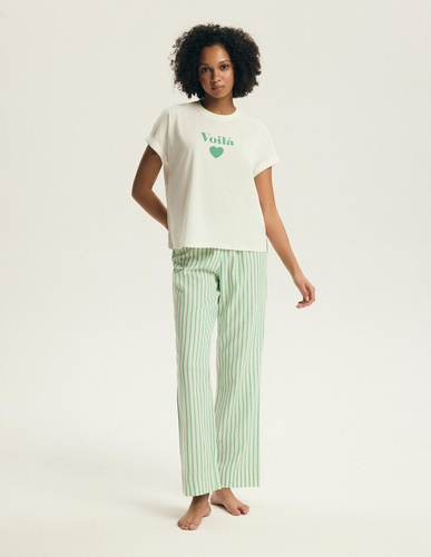 Pijama damă Henderson Darlan 43707 – bumbac, pantaloni lungi, imprimeu colorat