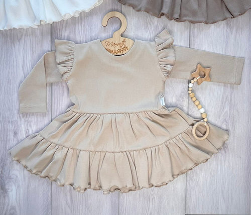 Mamatti SP512 Rochie fetițe mâneci fluture 97% bumbac