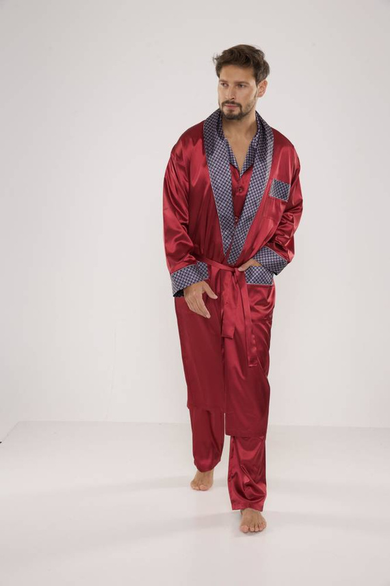 939 Pijama bărbătească Satin Maroon