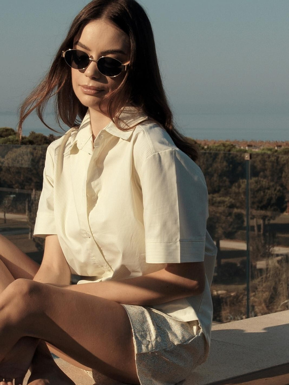 Pijama damă Sensis Ophelia lime – set de vară, 100% bumbac