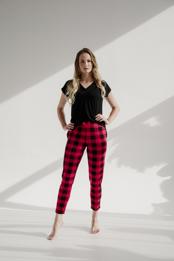 pantaloni de pijama 360 Checkered Forex - roșu