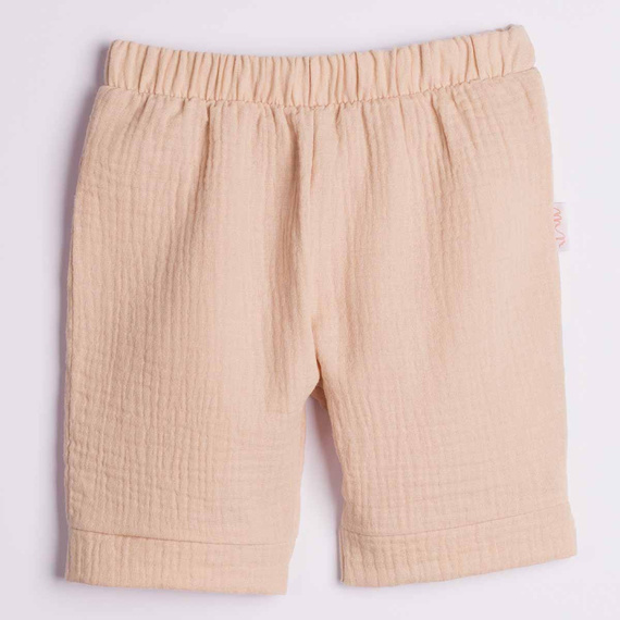 Pantaloni scurți băieți Nicol 224370 mușlin 100% bumbac vară - bej