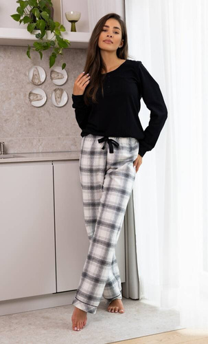 Pijamale Blanche Flannel Sensis pentru femei - Negru