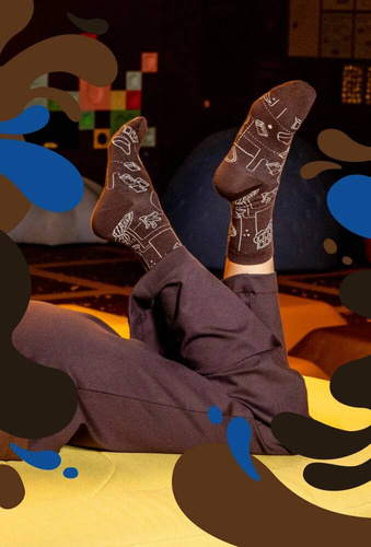 U04.WED Șosete unisex Gatta Wedel - dark choco 04/12E