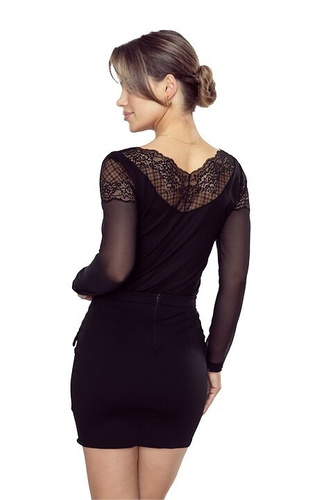 Bluză de damă Eldar Manami, neagră - viscoză, mânecă lungă, elegantă