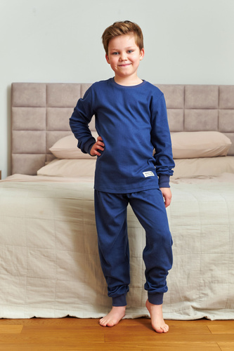 7351 Pijamale pentru copii din bumbac Doctor Nap - confort clasic - bleumarin
