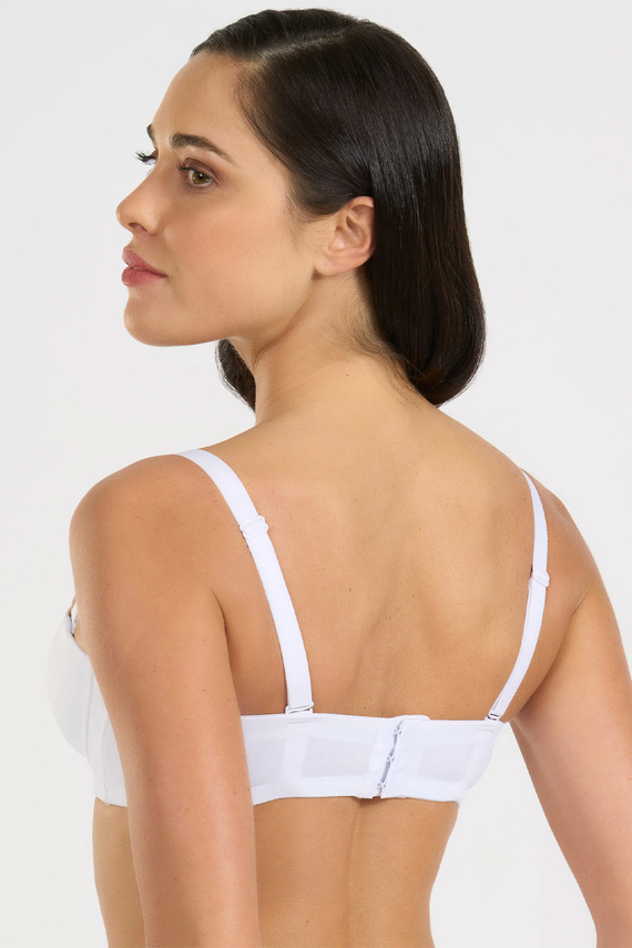 391 Sutien bandeau Bianco Selene, cu armătură, bretele detașabile