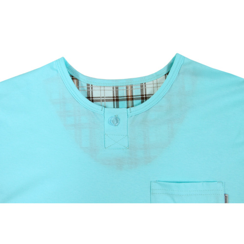 2576/17 Pijamale bărbați, mâneci scurte, pantaloni scurți Sesto Senso turcoaz