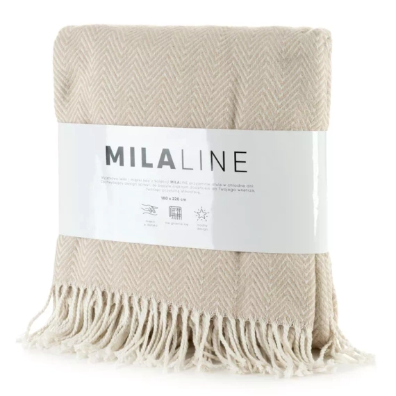 Plaid 7 Pătură cuvertură de pat cu franjuri Eurodraperii bej