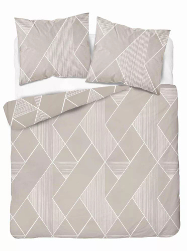 5029 A Lenjerie de pat microfibră cu geometrie Detexpol, bej