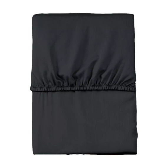 Cearșaf cu elastic din microsatin Poly Detexpol neted și practic black