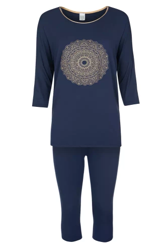 Pijama de damă Mandala Italian Fashion - albastru marin 