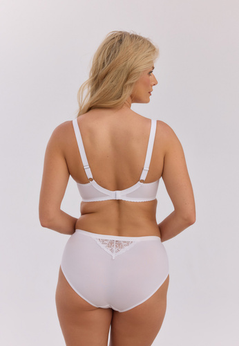 Chiloți Gaia Kiara GFP051 albi – chiloți eleganți cu broderie și microfibră