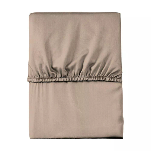 Cearșaf cu elastic din microsatin Poly Detexpol neted și practic taupe