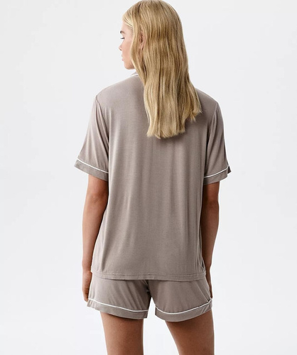 Pijama damă Atlantic NLP-496 din modal cu nasturi și pantaloni scurți