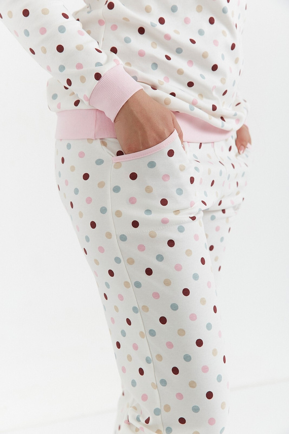 435 Cana Interlock ecru pijamale dama - bumbac, cu maneci lungi si pantaloni