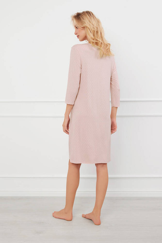 Puntini 3/4 cămașă de noapte Italian Fashion - roz pudră 