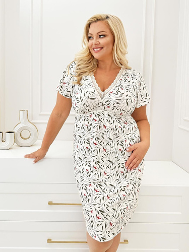 Cămașă de noapte Melisa Donna – vâscoză, decolteu V cu dantelă