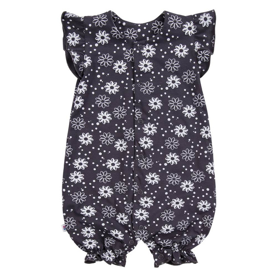 Salopeta fete EEVI - grafit cu flori, 100% bumbac