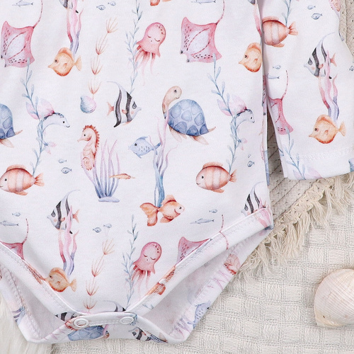 ABN-5475 Body pentru bebeluși Underwater World Nini – bumbac organic, mâneci lungi