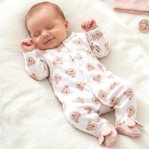 ABN-5356 Baby Bears Nini clovn | Bumbac organic, inchidere cu capse