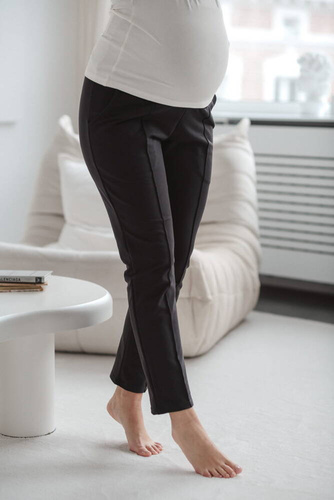 Pantaloni de maternitate GraceFit Mama clasici Milk&Love, grafit