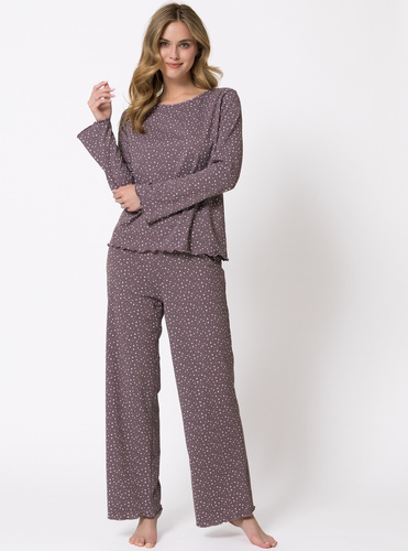 Pijamale damă 1786 Stefania Leveza 100% bumbac cu buline