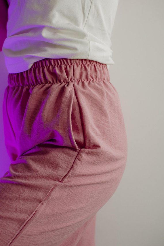 Maeve 875 De Lafense pantaloni de pijama pentru femei - lungi, uni, cu buzunare - roz