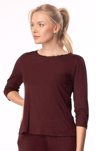 Tricou de pijama Margot 3/4 Mix&Match Mefemi - visiniu