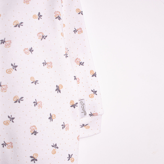 220031 Salopetă bebe Nicol bumbac 100% flori cu botoșei