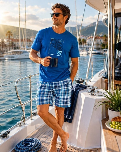 Pijamale bărbați Cornette 326/344 Compass 100% bumbac pantaloni scurți