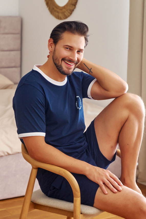 7218 Pijamale pentru bărbați Doctor Nap - bleumarin