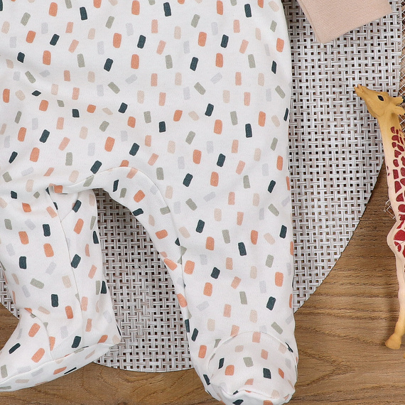 ABN-5327/KRE Salopetă plic din bumbac organic Nini crem