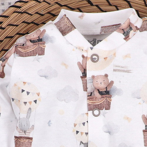 Nini Cardigan Nou-născut Balloon Friends 100% Bumbac Organic – Fabricat în Polonia