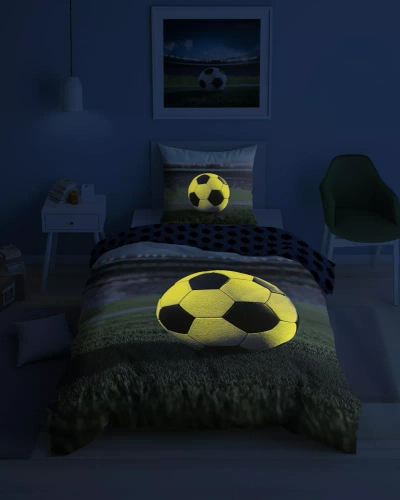 5546 A Fluo 95 Lenjerie de pat strălucește în întuneric stadion de fotbal 100% bumbac | Pentru copii Detexpol